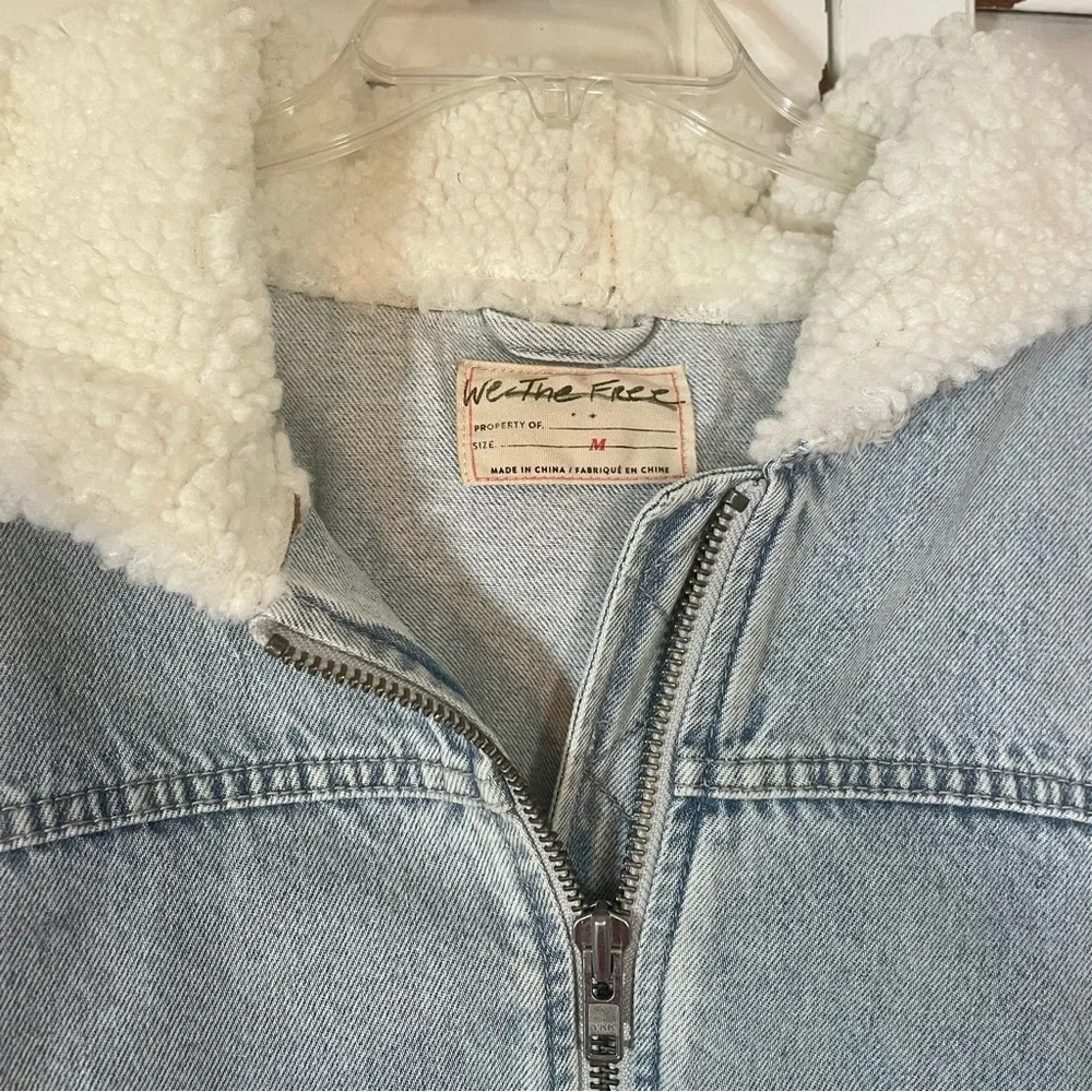 NEW! Free People Cozy Track Denim Jacket 🤍 - Picture 4 of 6